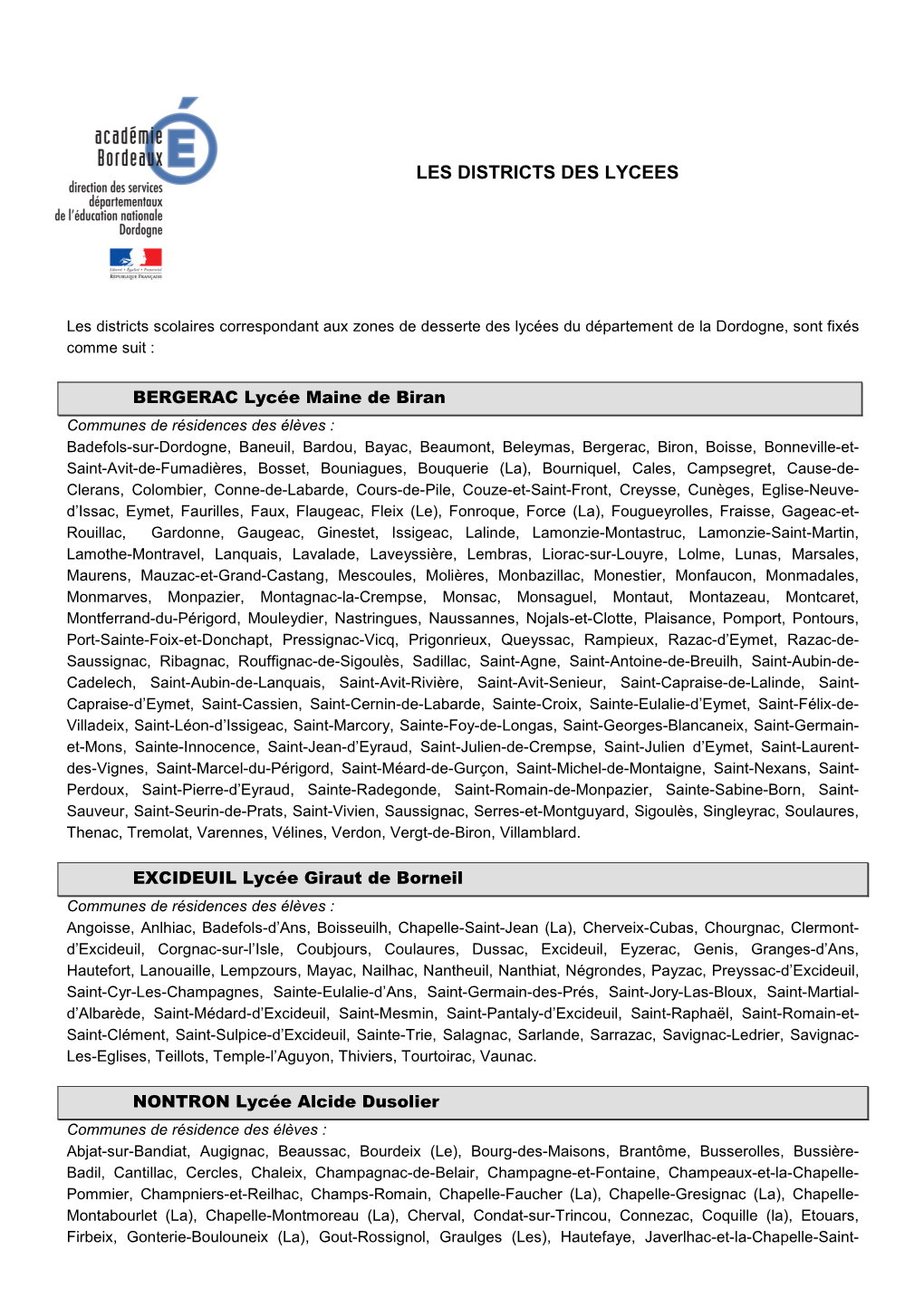 Districts Lycées GT 150128