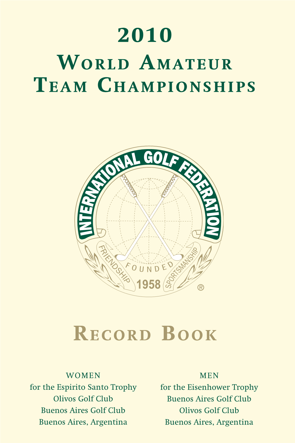 Record Book World Amateur Team Championships