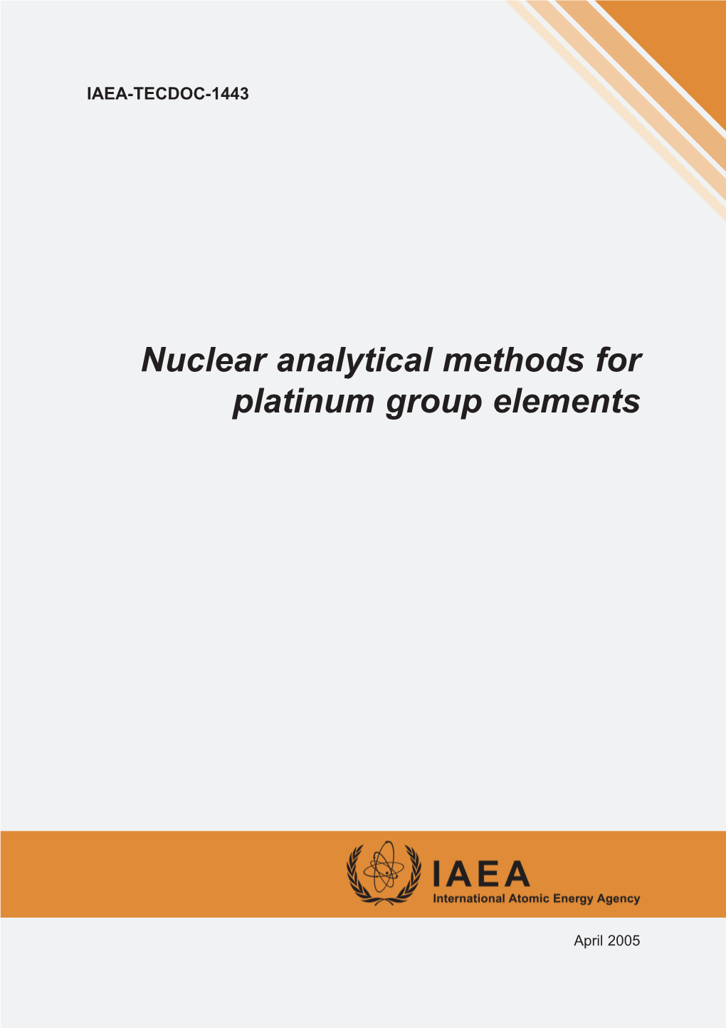 Nuclear Analytical Methods for Platinum Group Elements