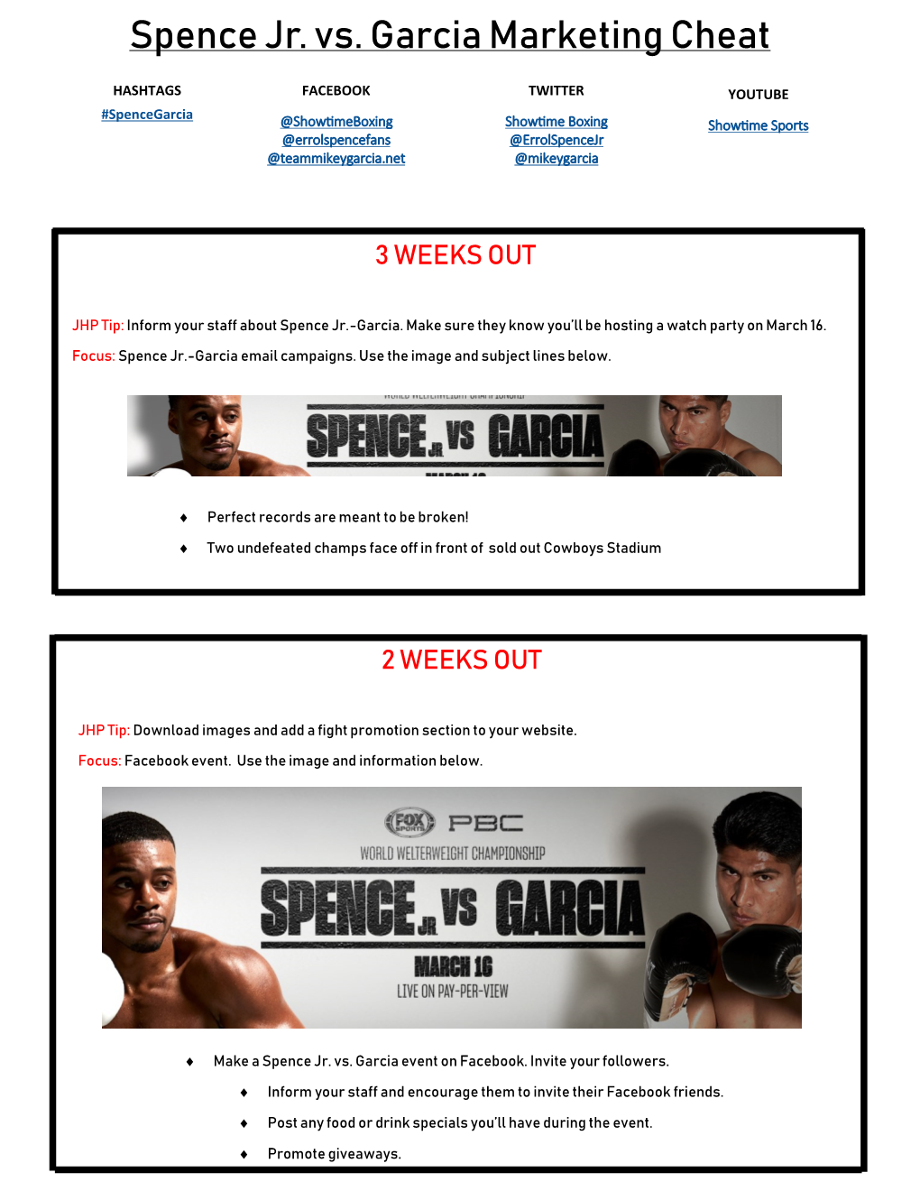 Spence Jr. Vs. Garcia Marketing Cheat