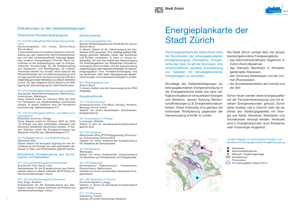 Energieplankarte Der Stadt Zürich