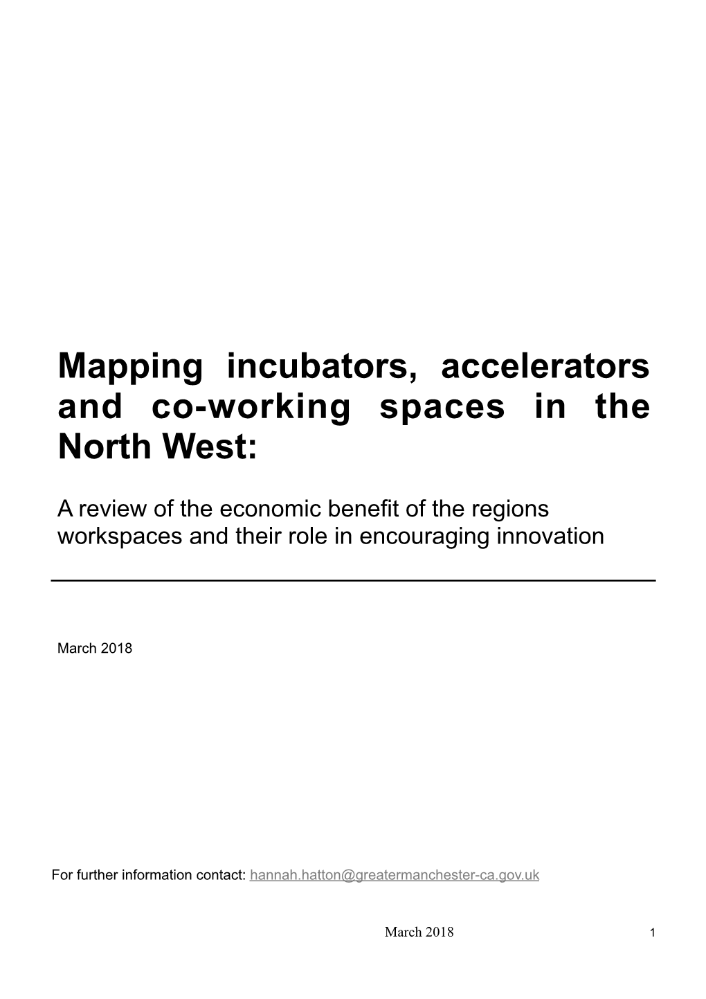 Mapping Incubators, Accelerators and Co-Working Spaces in the North West