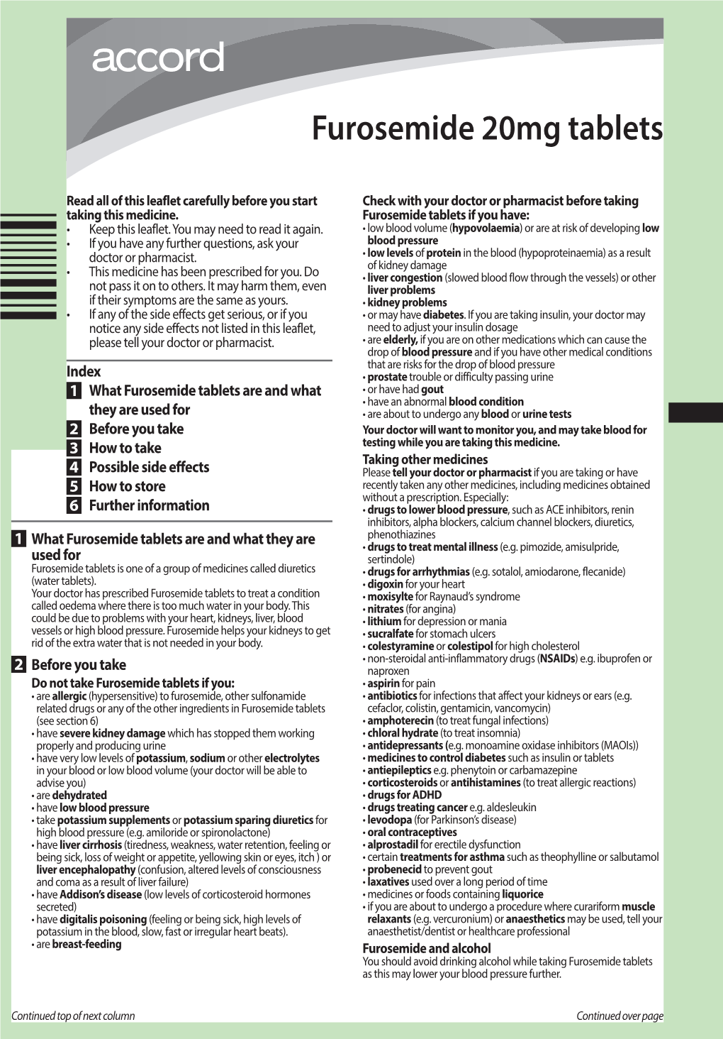 Furosemide 20Mg Tablets