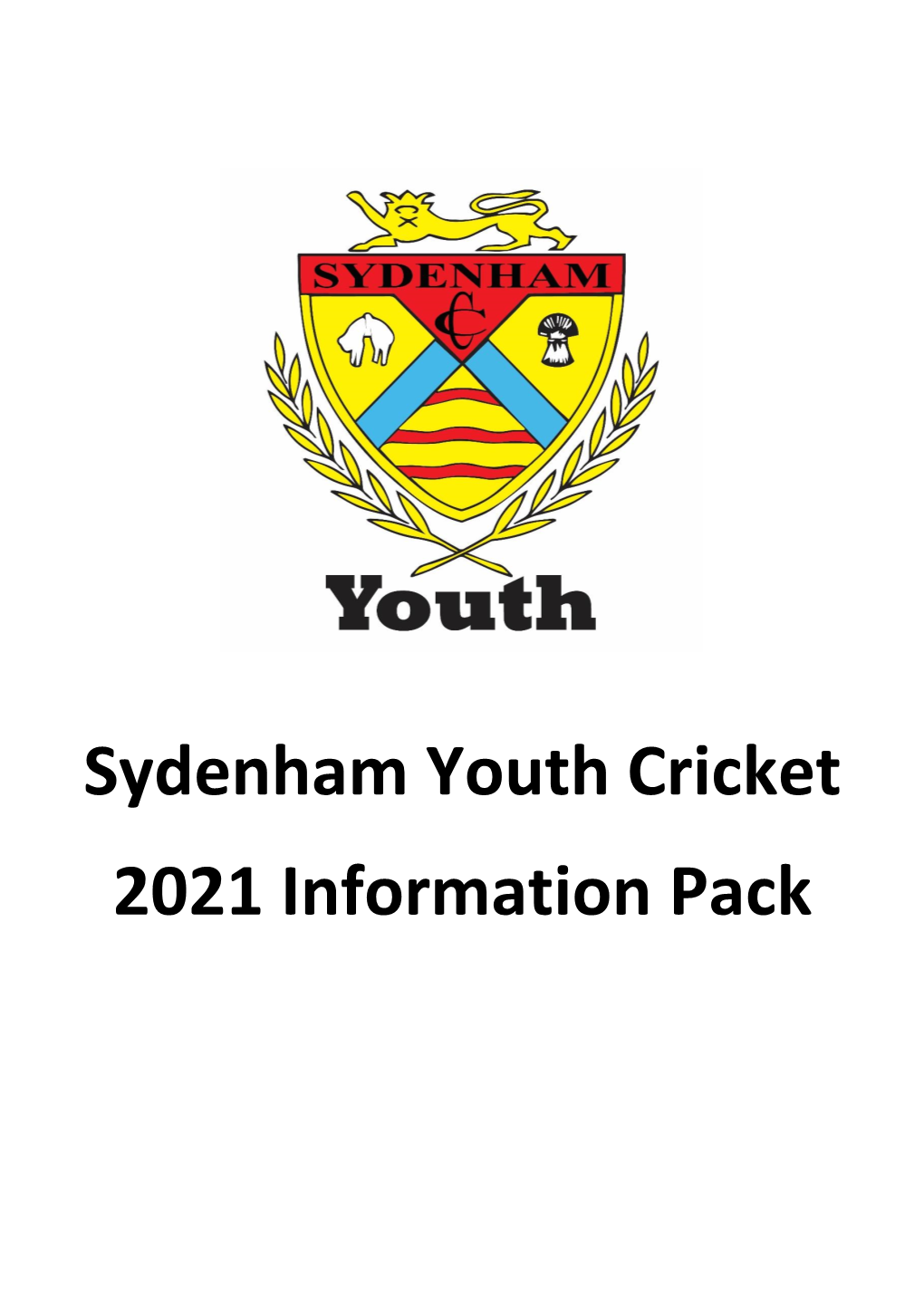 Sydenham Youth Cricket 2021 Information Pack