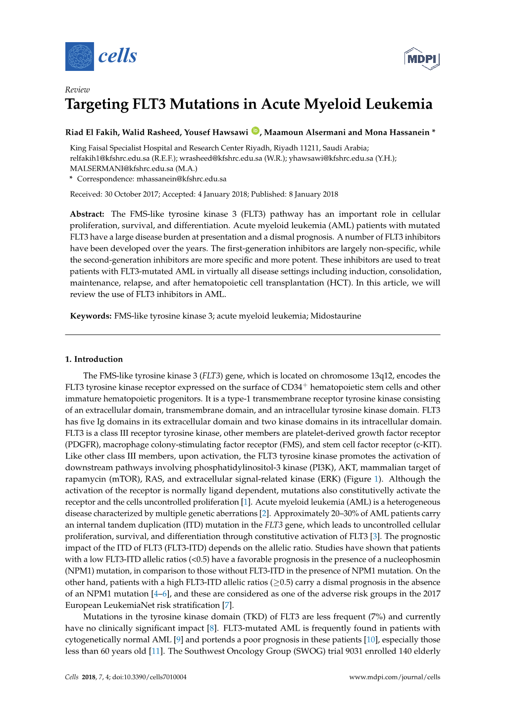 Targeting FLT3 Mutations in Acute Myeloid Leukemia