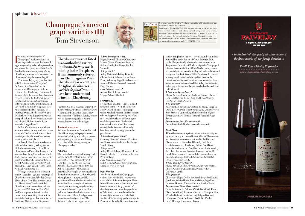 Champagne's Ancient Grape Varieties (II) Tom Stevenson