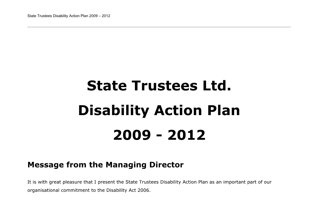 Disability Action Plan