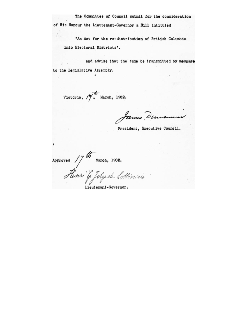 Order in Council 98/1902