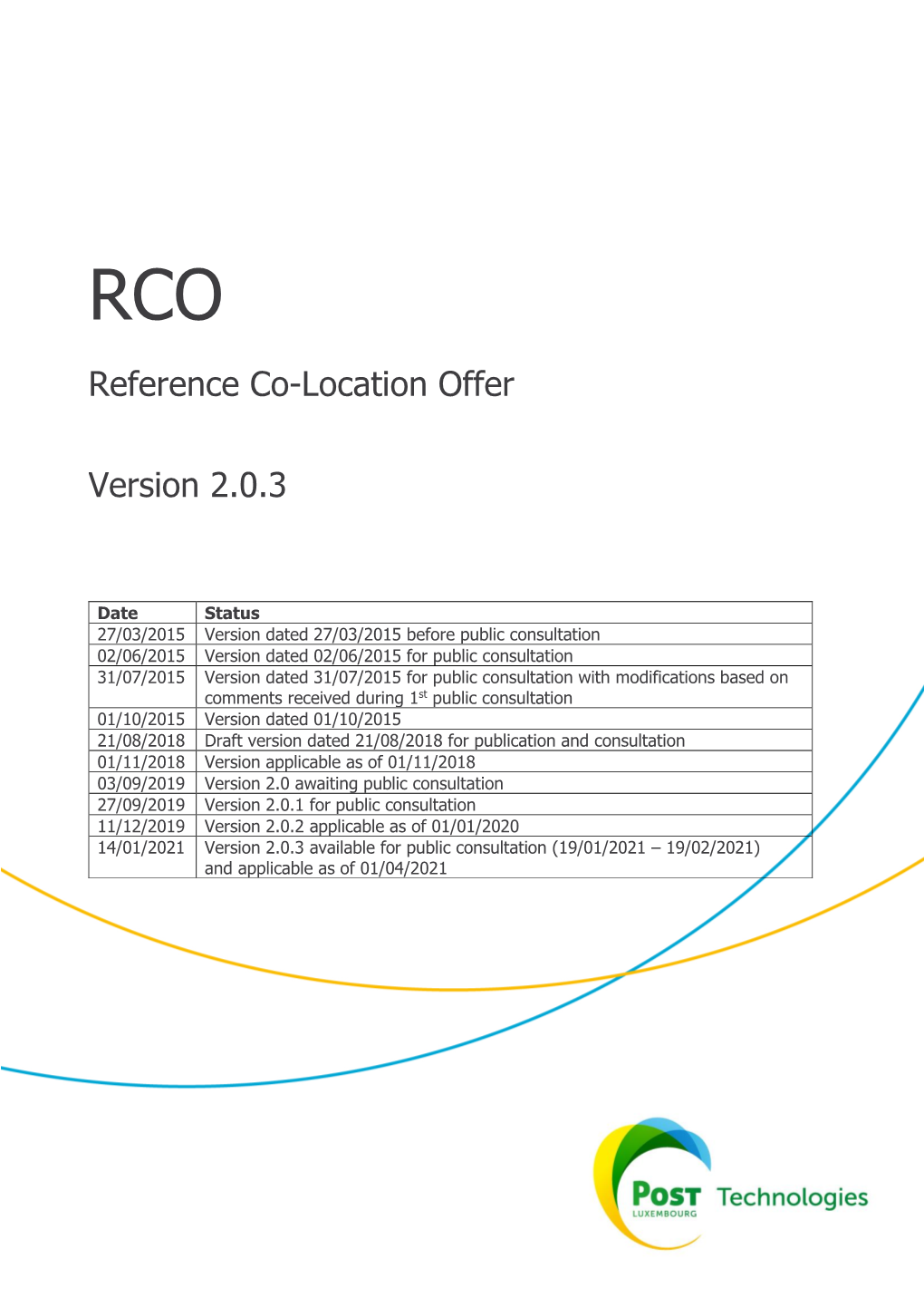 Reference Co-Location Offer Version 2.0.3