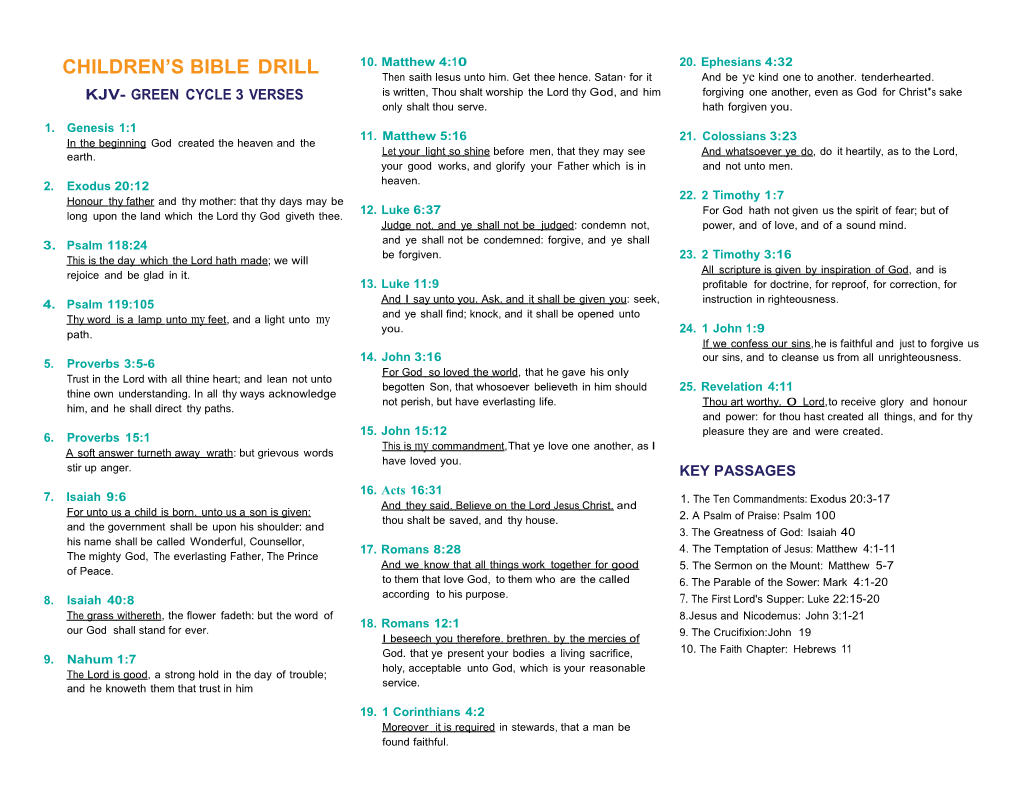 Kjv- Green Cycle 3 Verses