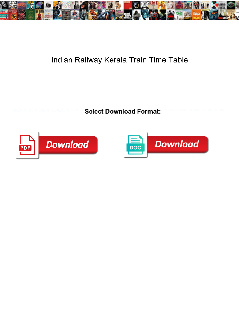Indian Railway Kerala Train Time Table