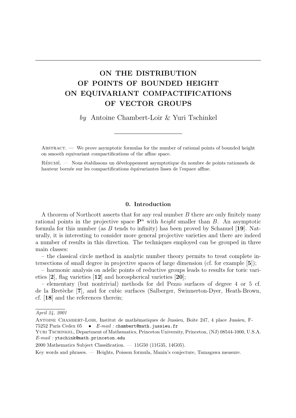 Points of Bounded Heights