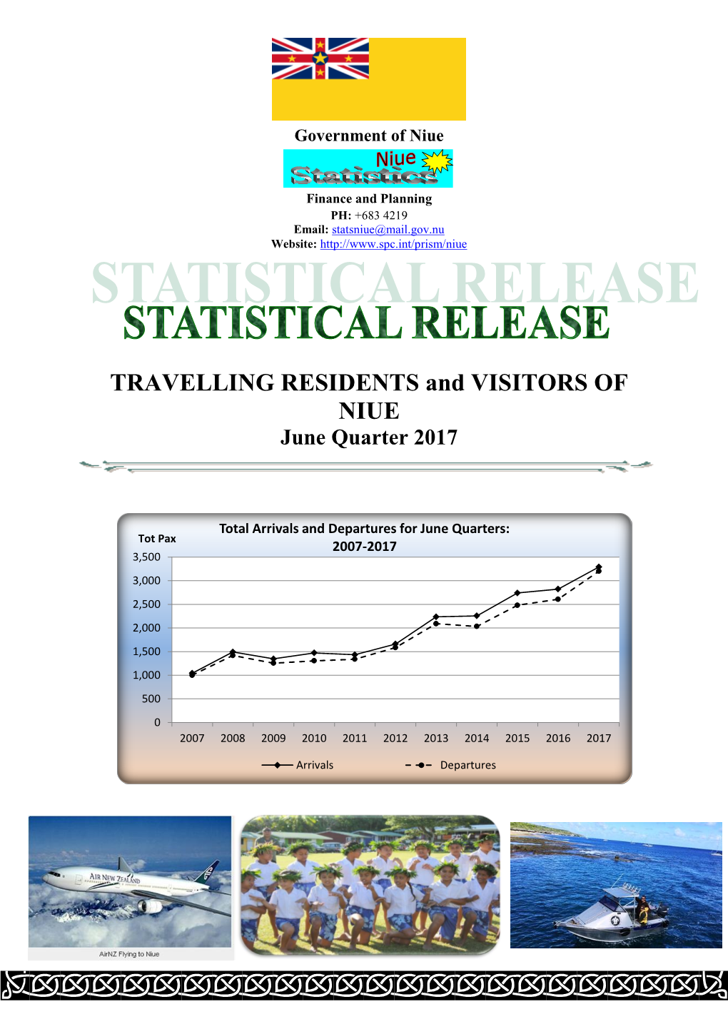 TRAVELLING RESIDENTS and VISITORS of NIUE June Quarter 2017