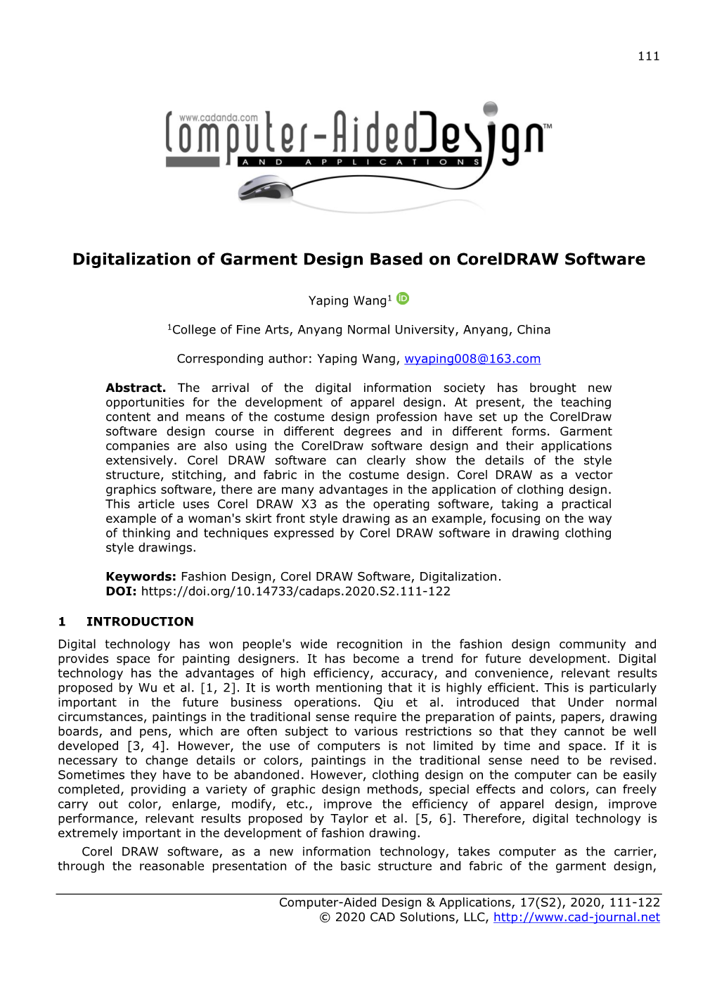 Digitalization of Garment Design Based on Coreldraw Software