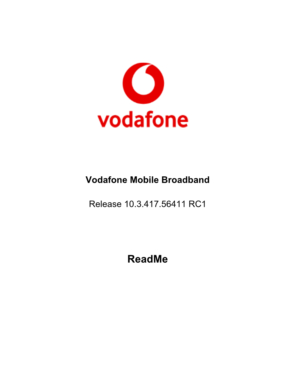 Readme Vodafone Mobile Broadband Readme