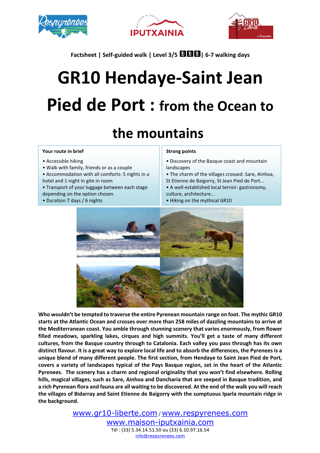 GR10 Hendaye-Saint Jean Pied De Port : from the Ocean to the Mountains