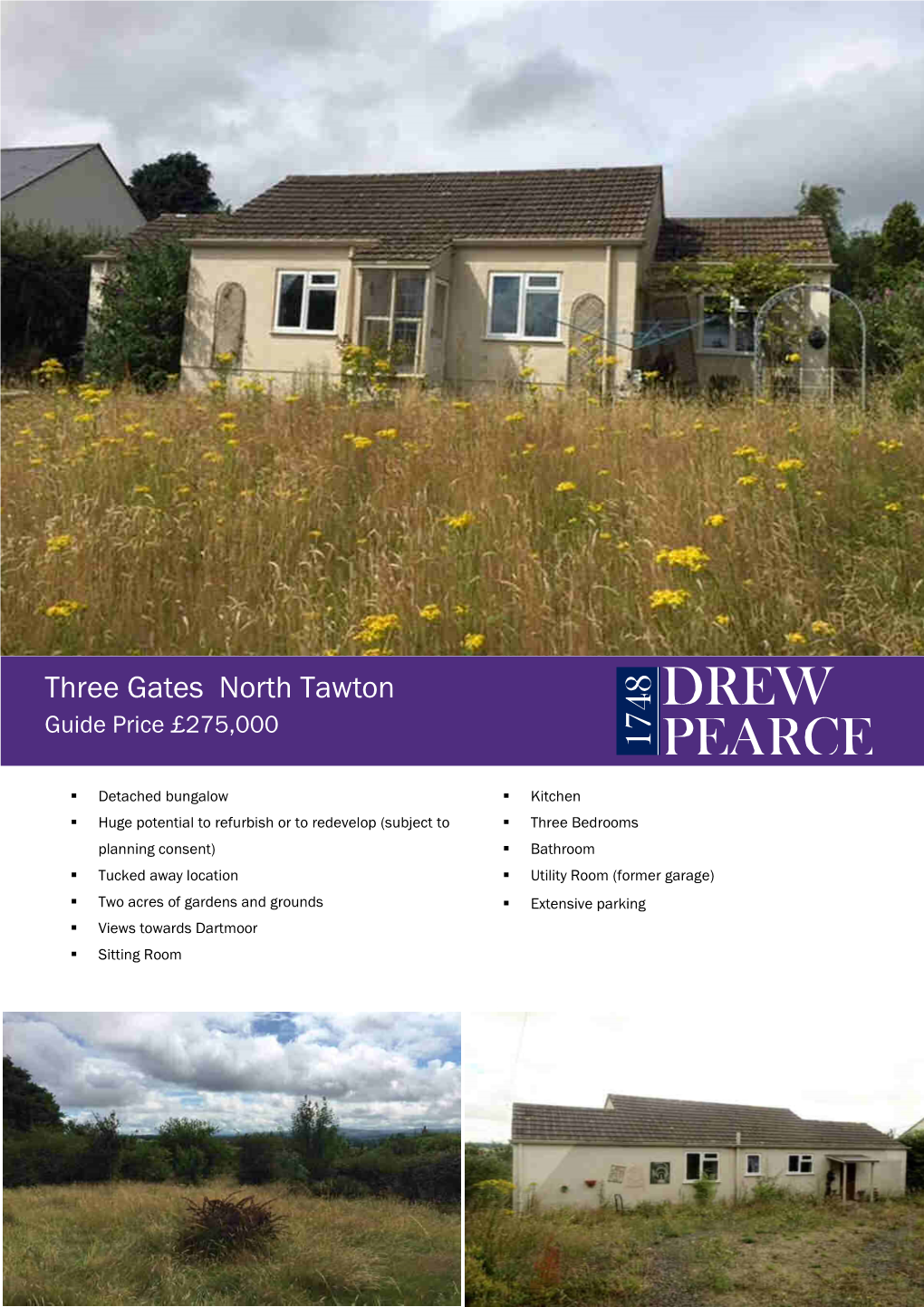 Three Gates North Tawton Guide Price £275,000