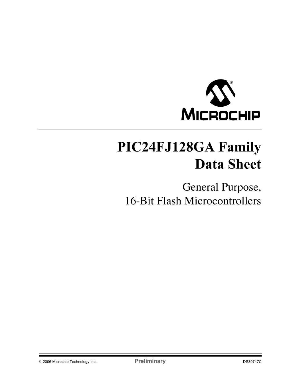 PIC24FJ128GA Family Data Sheet General Purpose, 16-Bit Flash Microcontrollers