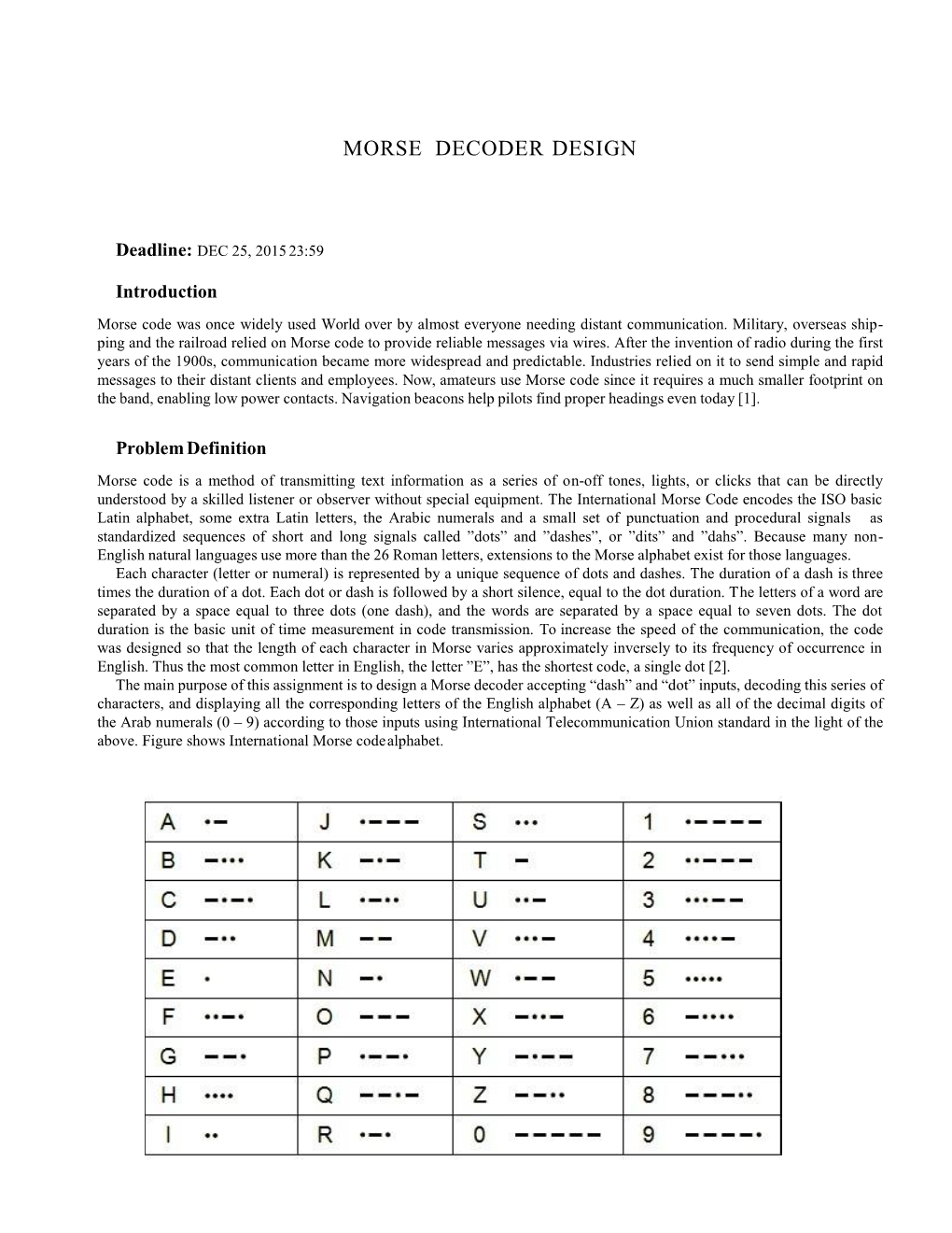 Morse Decoder Design