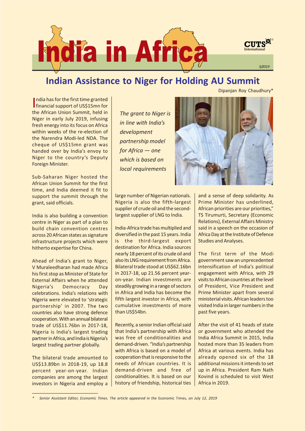 India in Africa No.3-2019