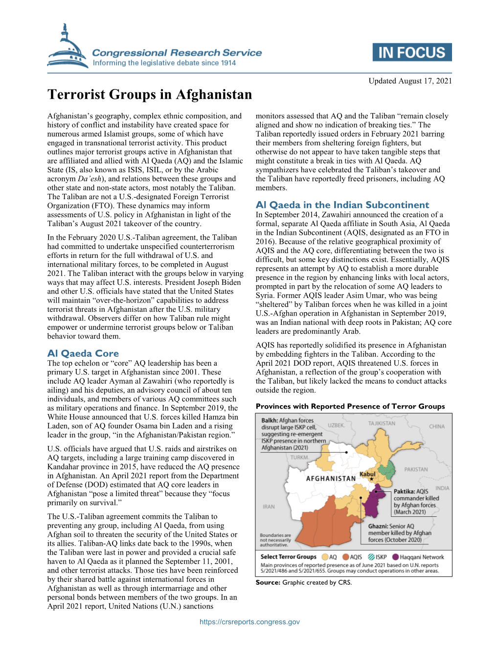 Terrorist Groups in Afghanistan