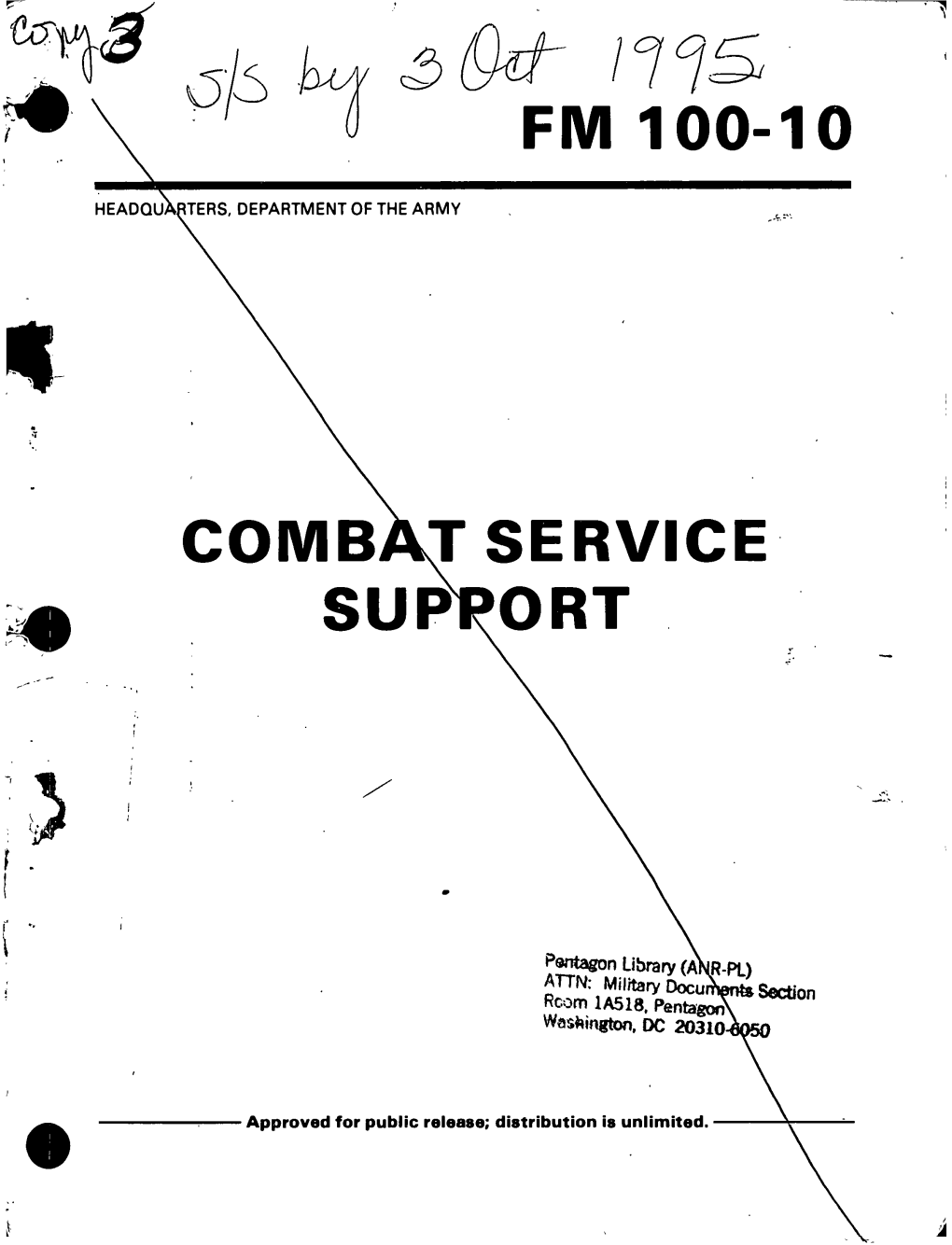 Fm 100-10 Combàt Service Support