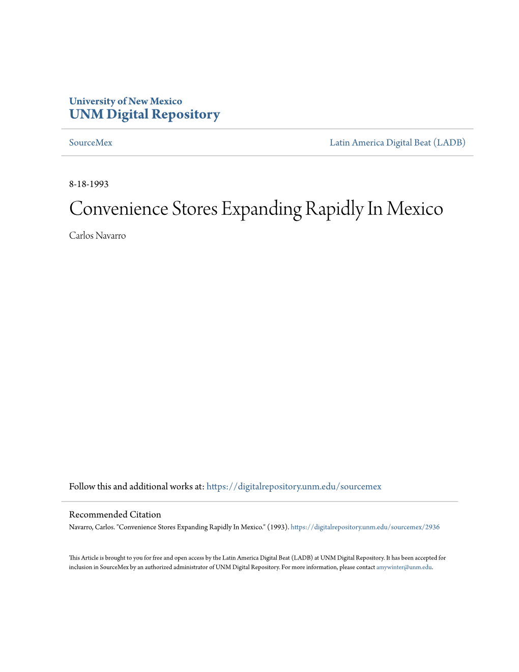 Convenience Stores Expanding Rapidly in Mexico Carlos Navarro