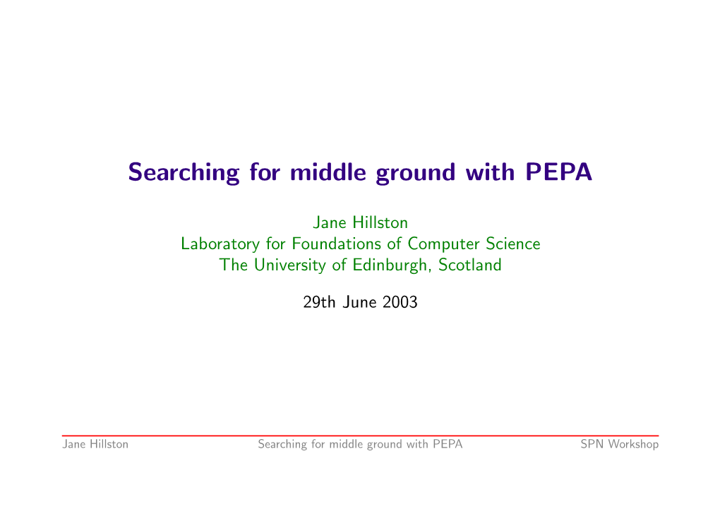 Searching for Middle Ground with PEPA