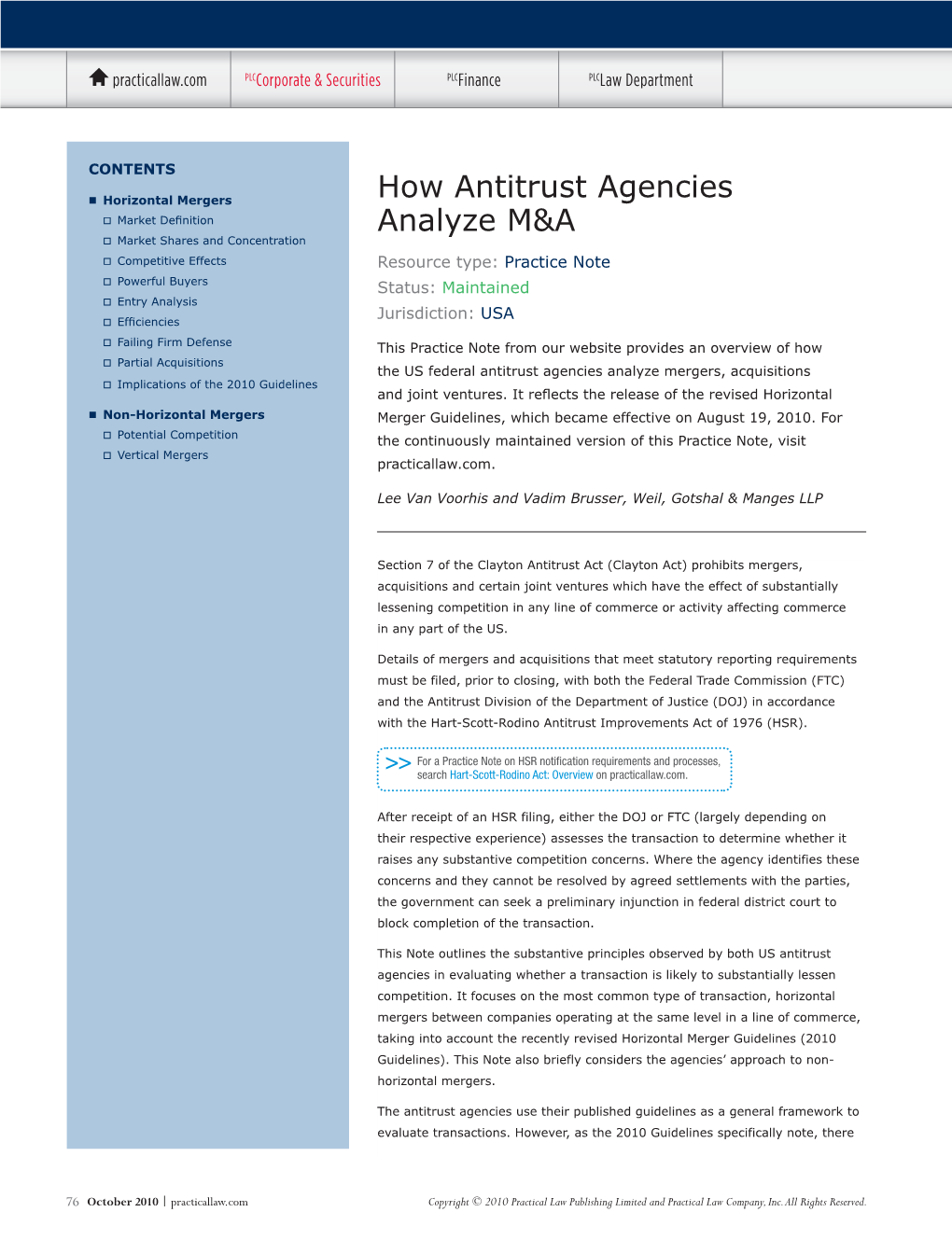 How Antitrust Agencies Analyze M&A