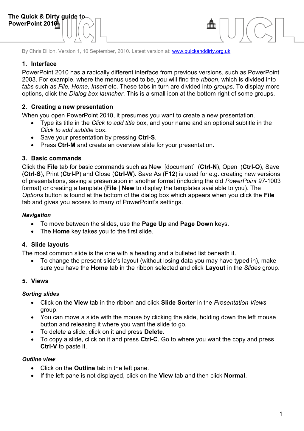The Quick & Dirty Guide to Powerpoint 2010 s1