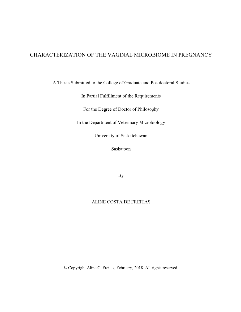 Characterization of the Vaginal Microbiome in Pregnancy