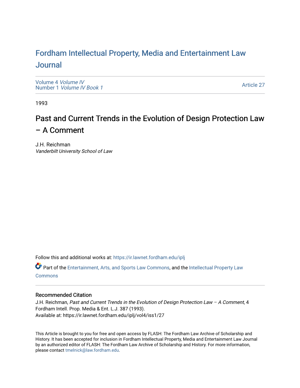 Past and Current Trends in the Evolution of Design Protection Law – a Comment