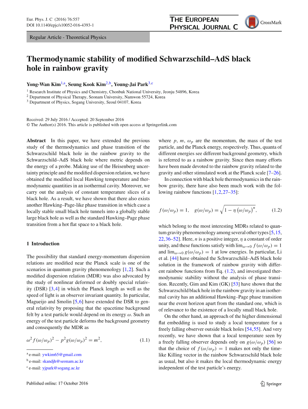 Thermodynamic Stability of Modified Schwarzschild–Ads Black Hole In