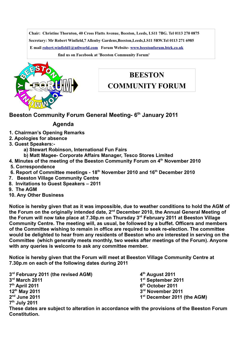 Beeston Community Forum'