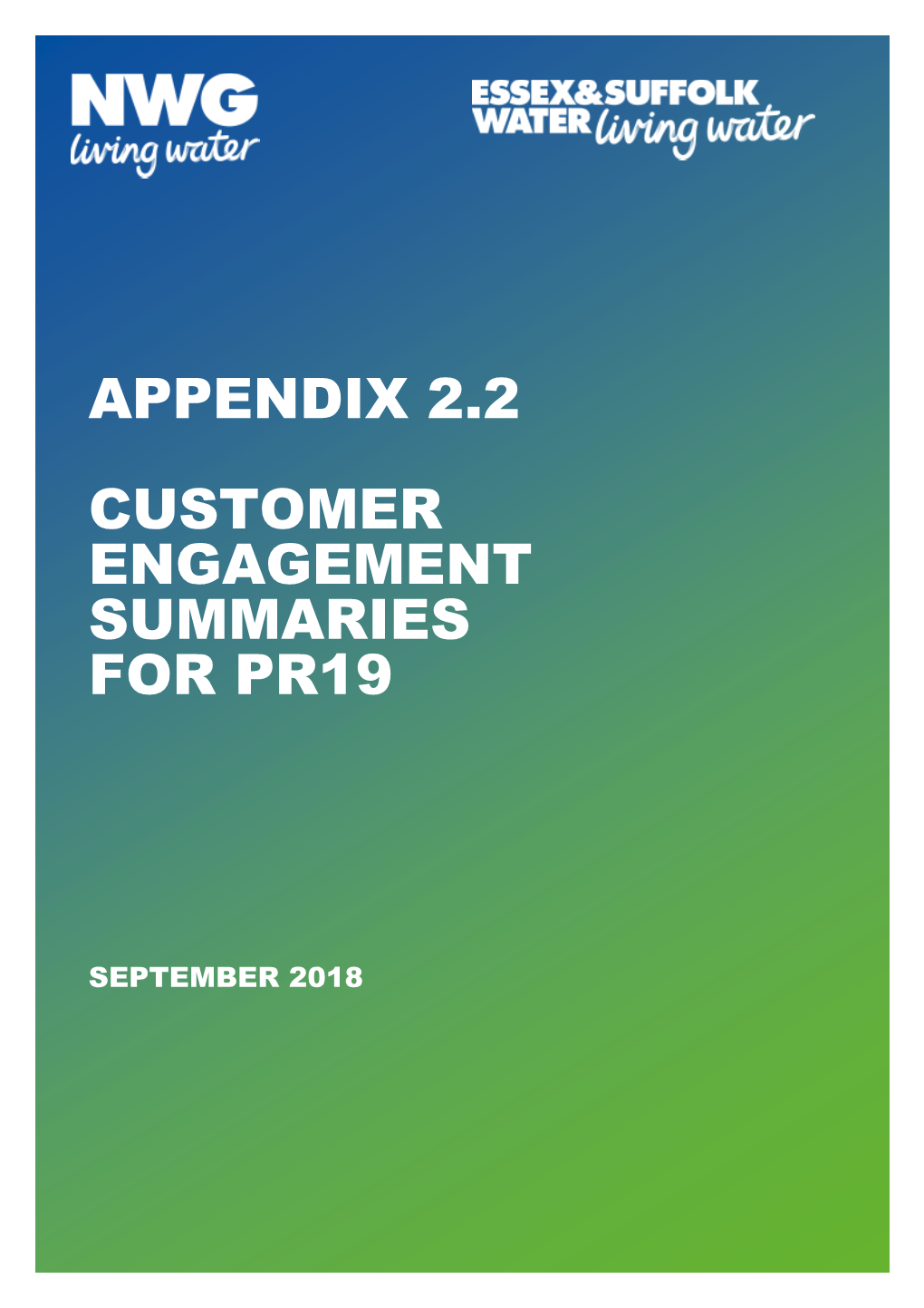 Appendix 2.2 Customer Engagement Summaries for Pr19