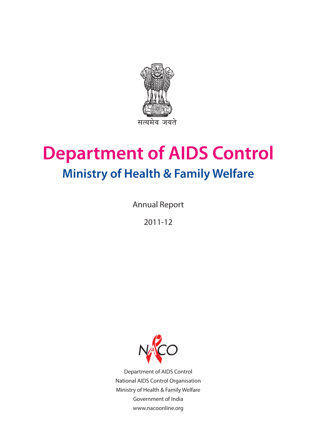 Department of AIDS Control Ministry of Health & Family Welfare