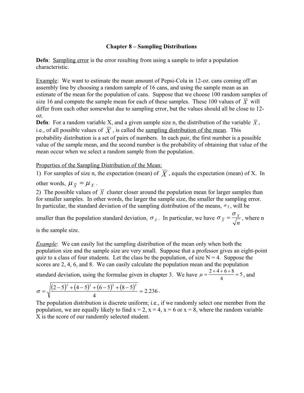 The Central Limit Theorem