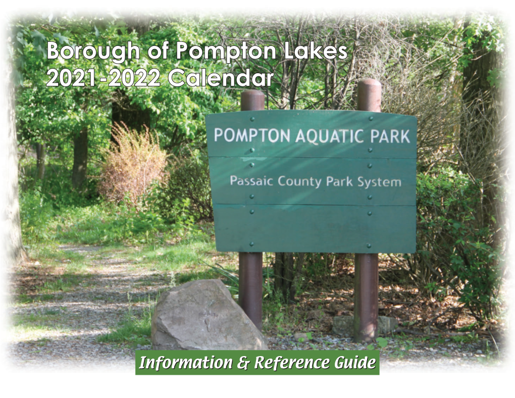 Borough of Pompton Lakes 2021-2022 Calendar