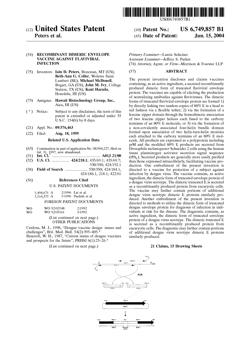 (12) United States Patent (10) Patent N0.: US 6,749,857 B1 Peters Et Al