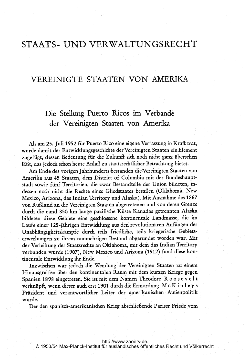 Der Vereinigten Staaten Von Amerika