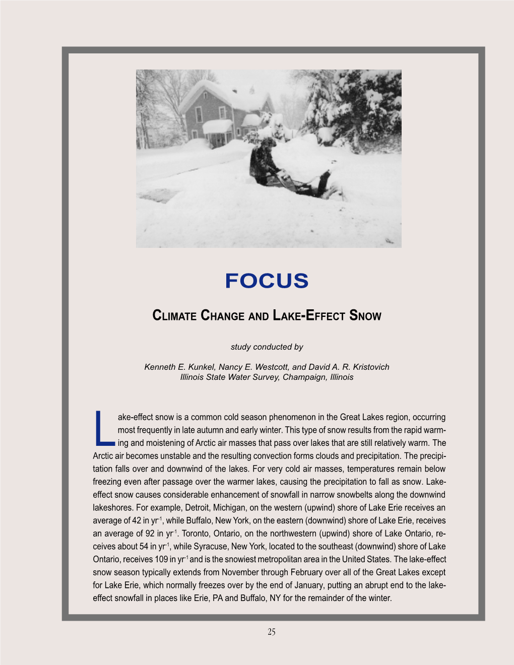 (Regional Summary: Climate Change and Lake Effect Snow (PDF Version