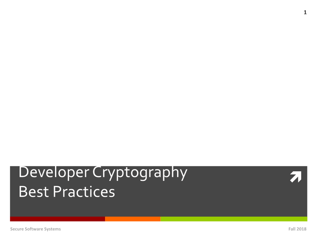 Developer Cryptography Best Practices