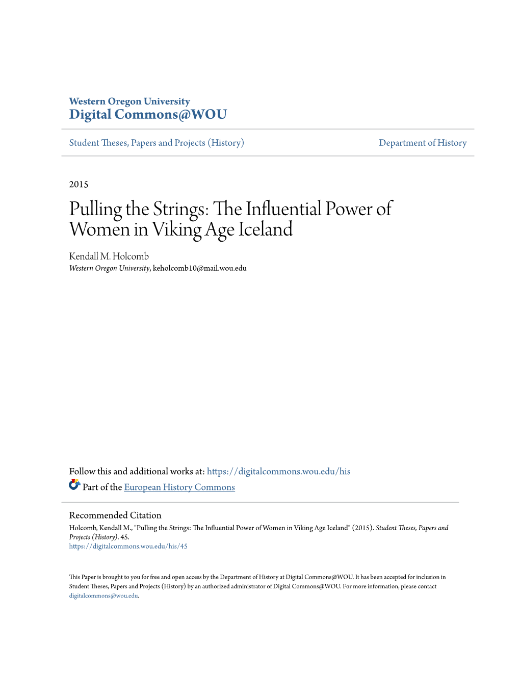 The Influential Power of Women in Viking Age Iceland