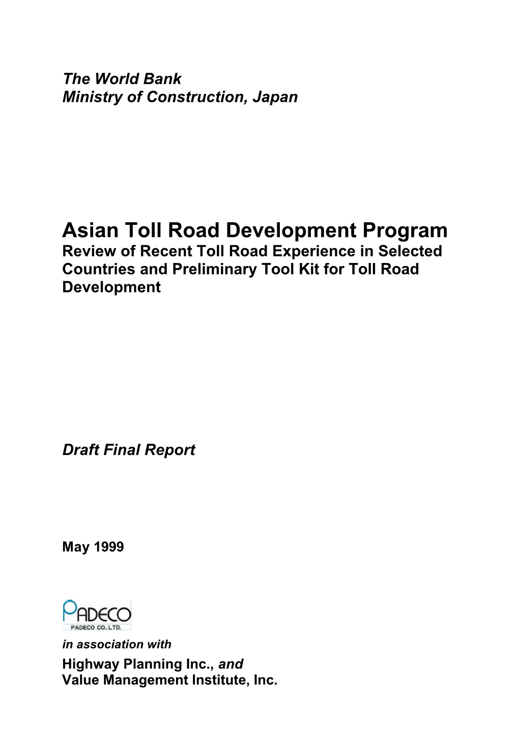 Asian Toll Road Development Program (1999)