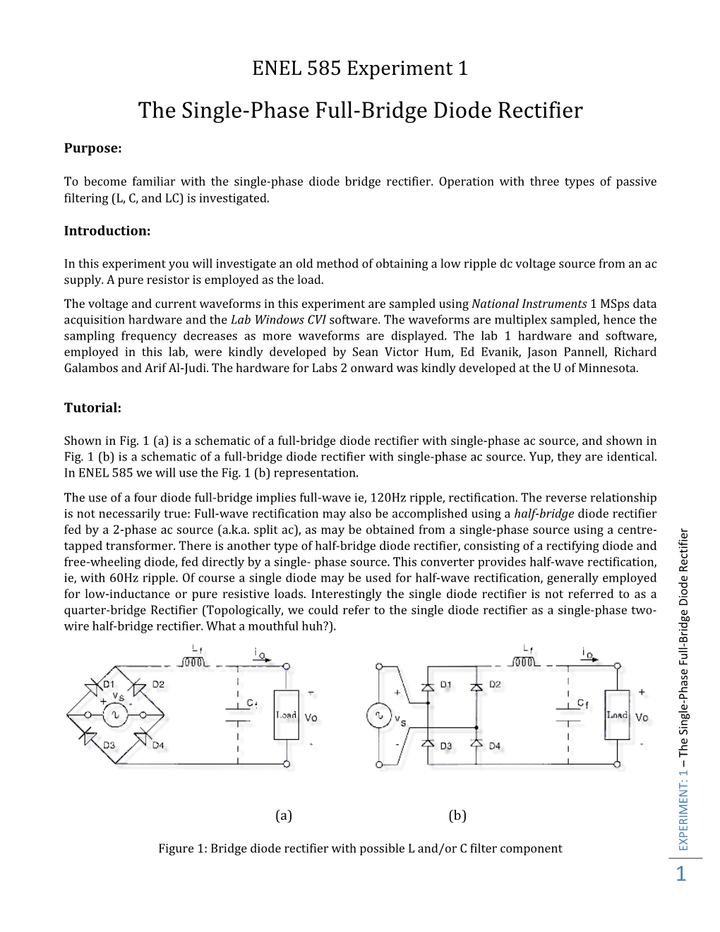1 the Single-Phase Full-Bridge Diode Rectifier