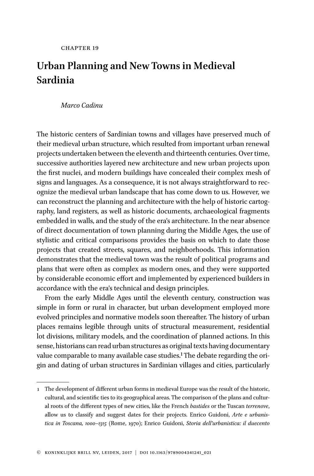 Urban Planning and New Towns in Medieval Sardinia