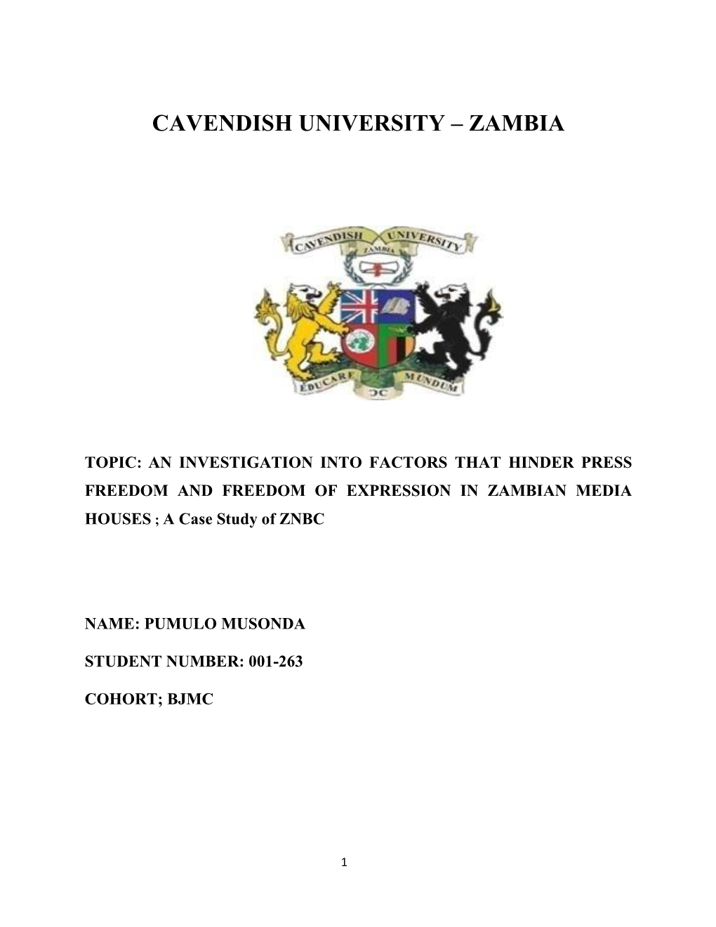 Cavendish University – Zambia