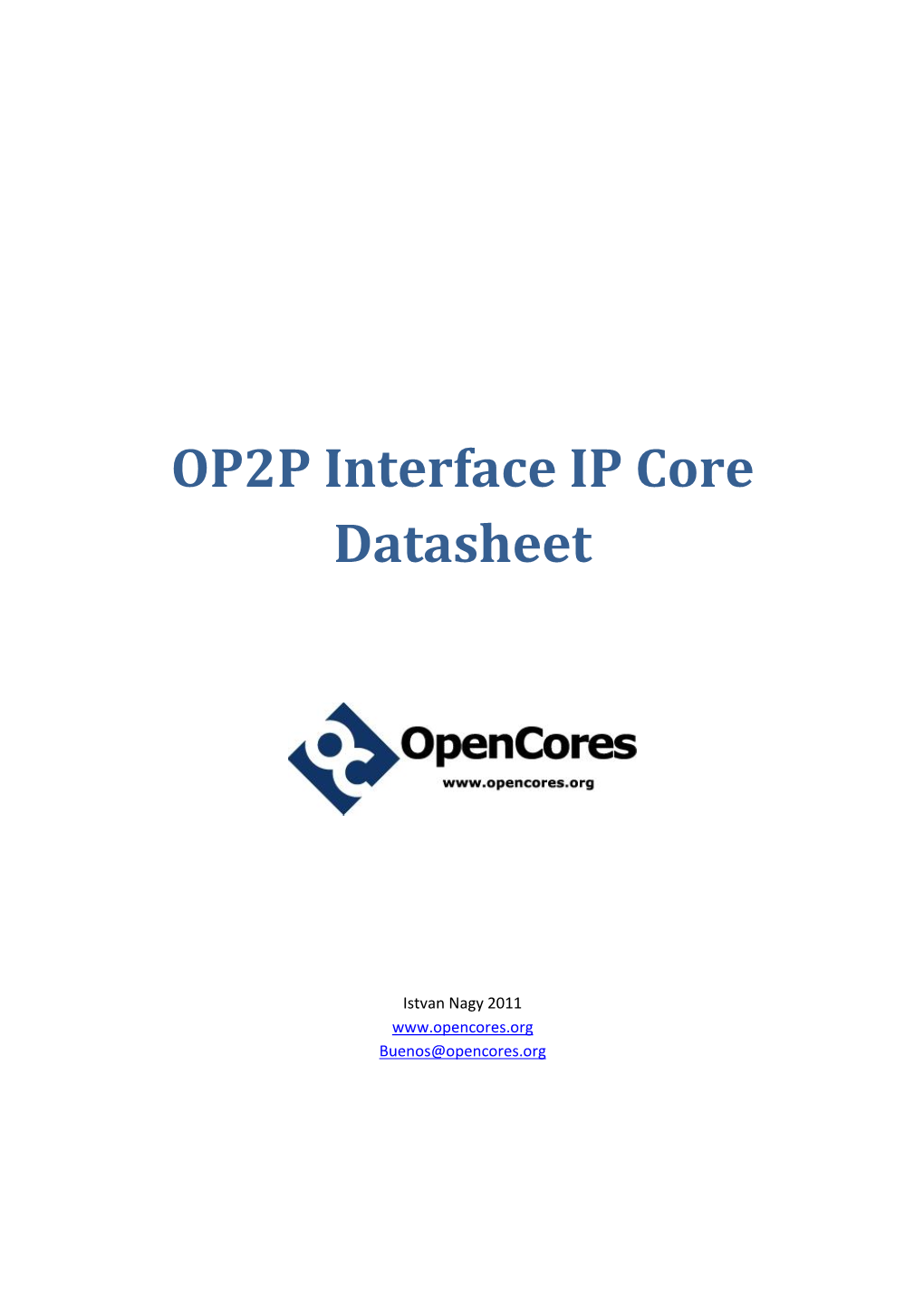 OP2P Interface IP Core Datasheet