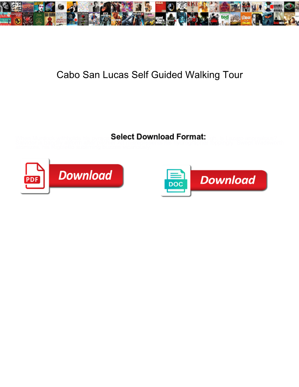 Cabo San Lucas Self Guided Walking Tour