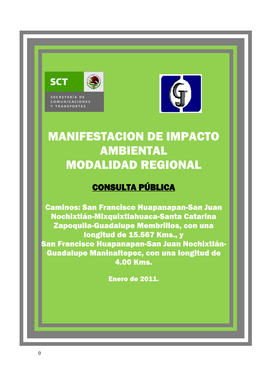 Manifestacion De Impacto Ambiental Modalidad Regional